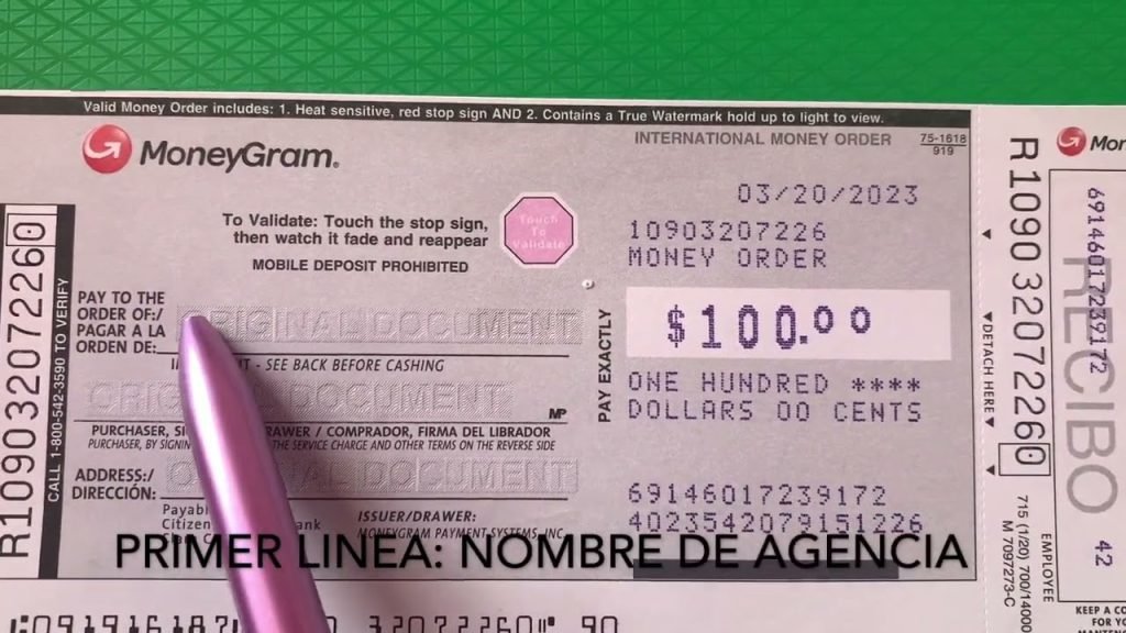 como se llena un money order de moneygram